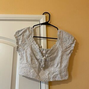 White embroidered top from Romwe, size medium/US 6